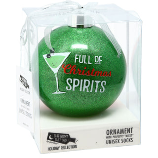 Christmas Spirits 4" Ornament  with Unisex Holiday Socks