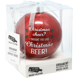 Christmas Beer 4" Ornament with Unisex Holiday Socks