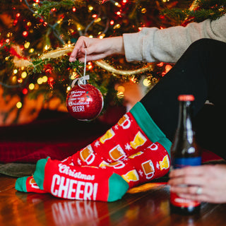 Christmas Beer 4" Ornament  with Unisex Holiday Socks