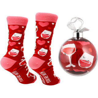 The Wine You're With 4" Ornament with Unisex Holiday Socks