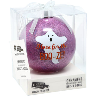 Boo-ze! 4" Ornament  with Unisex Holiday Socks