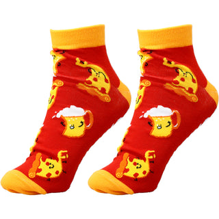 Pizza and Beer Cotton Blend Ankle Socks