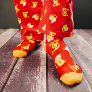 Pizza and Beer Cotton Blend Ankle Socks