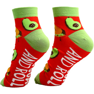 Taco and Avocado Cotton Blend Ankle Socks