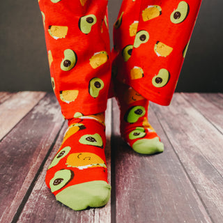 Taco and Avocado Cotton Blend Ankle Socks