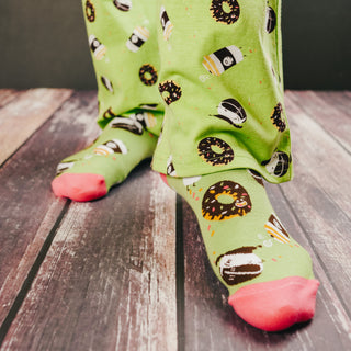 Donut and Coffee Cotton Blend Ankle Socks