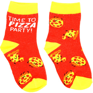 Pizza S/M Youth Cotton Blend Crew Socks