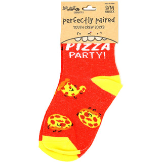 Pizza S/M Youth Cotton Blend Crew Socks