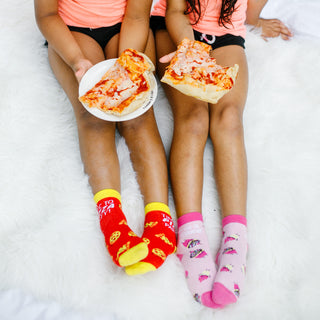 Pizza S/M Youth Cotton Blend Crew Socks