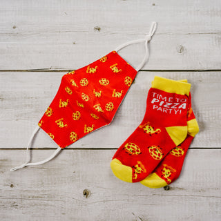 Pizza S/M Youth Cotton Blend Crew Socks