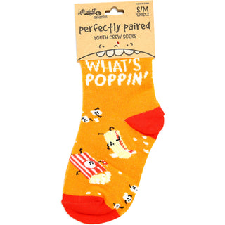 Popcorn S/M Youth Cotton Blend Crew Socks