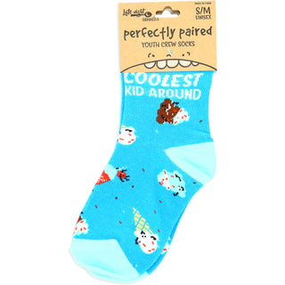 Ice Cream M/L Youth Cotton Blend Crew Socks