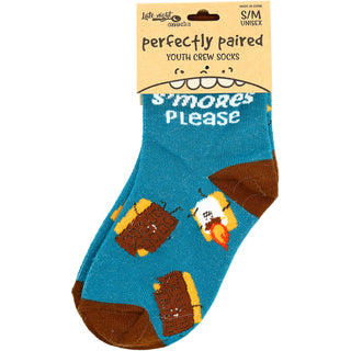 S'mores S/M Youth Cotton Blend Crew Socks