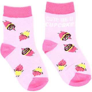 Cupcakes S/M Youth Cotton Blend Crew Socks