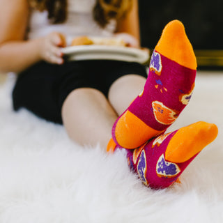 PB & J S/M Youth Cotton Blend Crew Socks