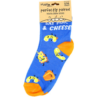 Mac n' Cheese S/M Youth Cotton Blend Crew Socks