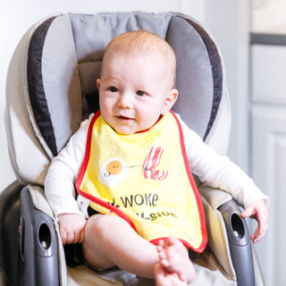 Eggs and Bacon Yellow Reversible Bib 6 Months - 3 Years