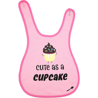 Cupcakes Pink Reversible Bib 6 Months - 3 Years