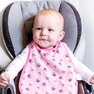 Cupcakes Pink Reversible Bib 6 Months - 3 Years