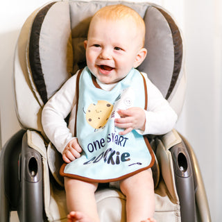 Cookies and Milk Light Blue Reversible Bib 6 Months - 3 Years