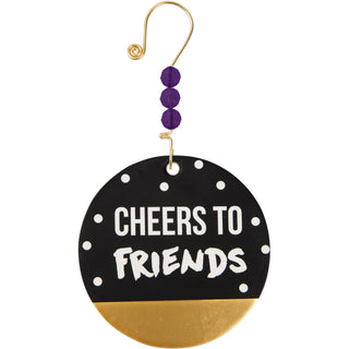 Cheers to Friends 3.5" Paper Ornament