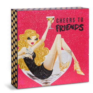 Cheers to Friends 4" x 4" Plaque