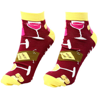 Wine Cotton Blend Ankle Socks