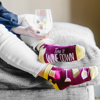 Wine Cotton Blend Ankle Socks