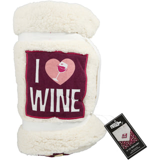 I Love Wine 45" x 50" Sherpa Blanket