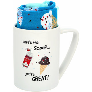 Here's the Scoop 18 oz Mug and Sock Set