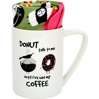 Donut Talk to Me 18 oz Mug and Sock Set