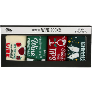 Christmas Wine Unisex Crew Socks
(Set of 4 )