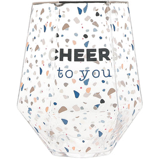 Cheers To You 16 oz Geometric Glass