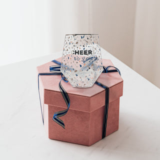 Cheers To You 16 oz Geometric Glass