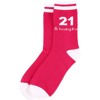 21 & Having Fun Ladies Crew Sock