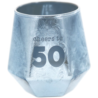 Cheers to 50 3 oz Geometric Shot Glass