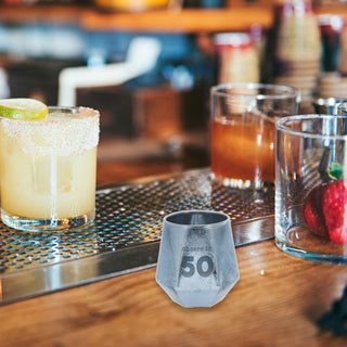 Cheers to 50 3 oz Geometric Shot Glass