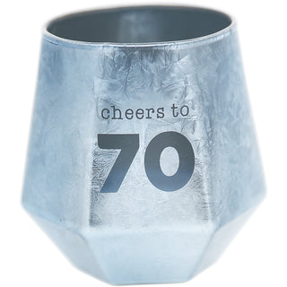Cheers to 70 3 oz Geometric Shot Glass