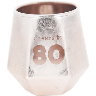 Cheers to 80 3 oz Geometric Shot Glass