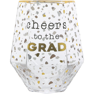 Cheers to the Grad 16 oz Geometric  Glass