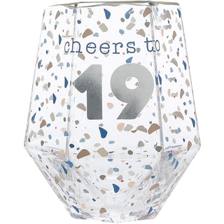 Cheers to 19 16 oz Geometric  Glass