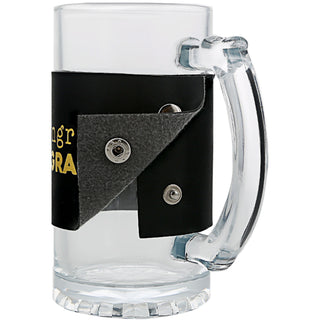 Grad 16 oz Glass Stein with PU Leather Wrap