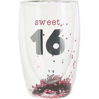 Sweet 16 14 oz Double-Walled Glass