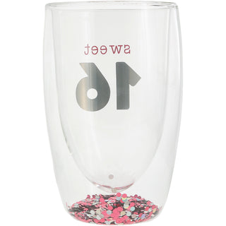 Sweet 16 14 oz Double-Walled Glass