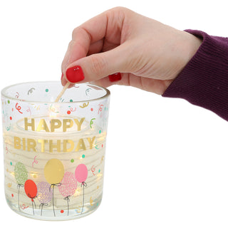 Happy Birthday 3.5 oz Candle with LED Accents