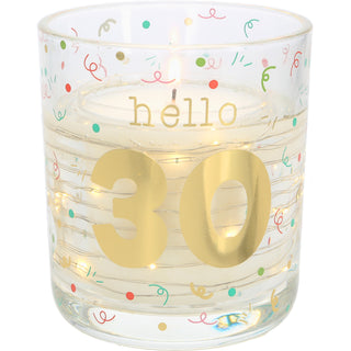 Hello 30 3.5 oz Candle with LED Accents