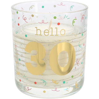 Hello 30 3.5 oz Candle with LED Accents