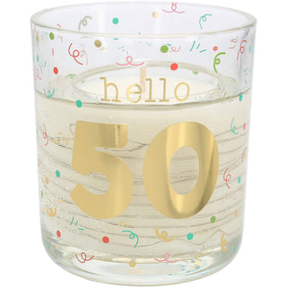 Hello 50 3.5 oz Candle with LED Accents