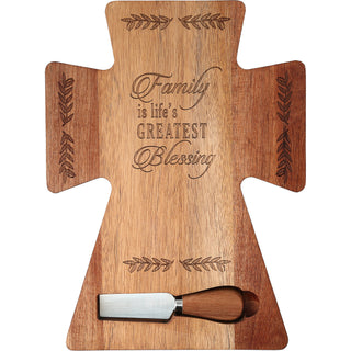 Family 12" Acacia Cheese/Bread Board Set