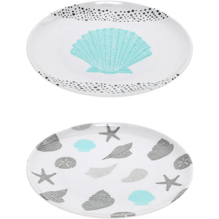 Beach 8" Melamine Appetizer Plates (Set of 2)